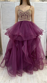 Maxi Abito in Tulle e Corpetto in Strass