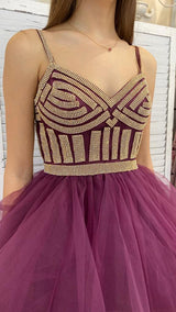 Maxi Abito in Tulle e Corpetto in Strass