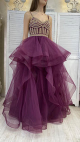 Maxi Abito in Tulle e Corpetto in Strass