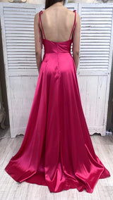 Abito in Raso con Spacco by ViaMontenapolene