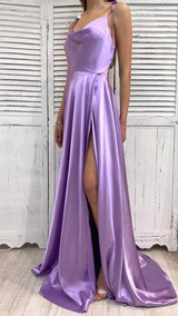 Abito in Raso con Spacco by Via Montenapolene