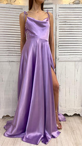 Abito in Raso con Spacco by Via Montenapolene