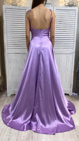 Abito in Raso con Spacco by Via Montenapolene