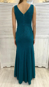 Abito Glitterato Drappeggiato con Spacco by ViaMontenapoleone