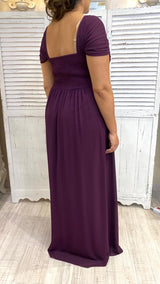 Abito Curvy con Drappeggio Incrociato Prugna by ViaMontenapoleone