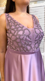 Abito Curvy Raso e Strass by Musani