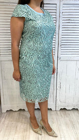 Completo Curvy Tubino Pizzo Giacchina Raso by Solo Gioie