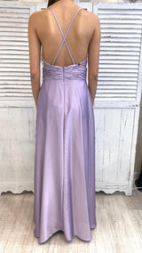 Abito Lilla con Corpetto Ricamato by Solo Gioie