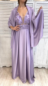 Abito Lilla con Corpetto Ricamato by Solo Gioie