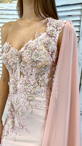 Abito Sirena Corpetto Fiori Pizzo