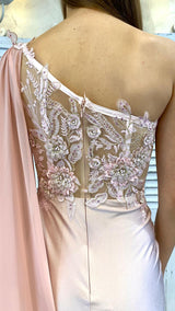 Abito Sirena Corpetto Fiori Pizzo