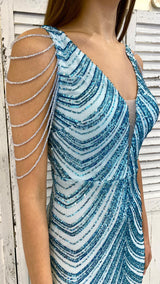 Abito a Sirena Pailettes e Perline by ViaMontenapoleone