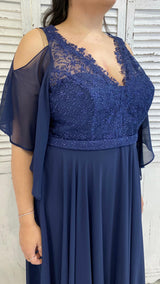 Abito Curvy Corpetto Pizzo Spalla Fuori by Solo Gioie