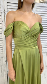 Abito Scollo Omerale in Raso by ViaMontenapoleone