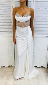 Abito a Sirena con Bustier con Cristalli