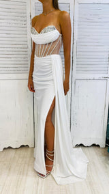 Abito a Sirena con Bustier con Cristalli