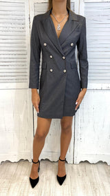 Abito Gessato con Riga Argento by NOsecrets