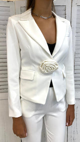Blazer Monopetto con Rosa