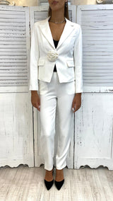 Blazer Monopetto con Rosa