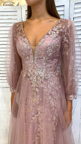 Abito Glitter Maniche Lunghe