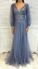 Abito Glitter Maniche Lunghe