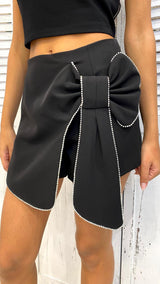 Gonna Shorts con Fiocco Diamanti