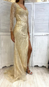Abito Sirena Paillettes Oro
