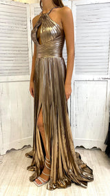 Abito Metallizzato Plissettato