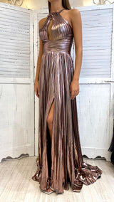 Abito Metallizzato Plissettato