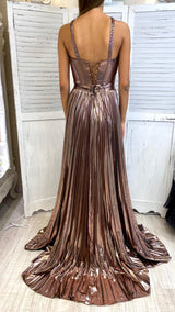 Abito Metallizzato Plissettato