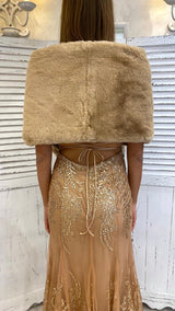 Stola Eco-Pelliccia Beige Scuro