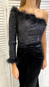 Abito Monospalla Velluto