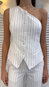 Gilet Monospalla Gessato Diamanti