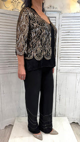 Pantalone Jersey Strass