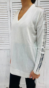 MAXI MAGLIA CRISTALLI SUI LATI BY TWINSET