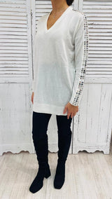 MAXI MAGLIA CRISTALLI SUI LATI BY TWINSET