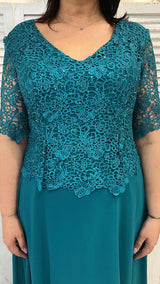 Abito Curvy Lungo Con Corpetto Ricamato by Stravaganze