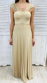 Abito Lurex con Gonna e Spalline Plissettate by Nadine