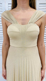 Abito Lurex con Gonna e Spalline Plissettate by Nadine