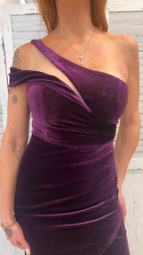 Abito in Velluto Mono Spalla by ViaMontenapoleone