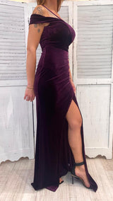 Abito in Velluto Mono Spalla by ViaMontenapoleone