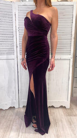 Abito in Velluto Mono Spalla by ViaMontenapoleone