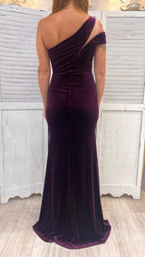 Abito in Velluto Mono Spalla by ViaMontenapoleone