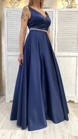 Abito Princess in Raso Blu by Via Montenapoleone