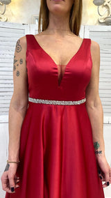 Abito Princess in Raso Rosso by Via Montenapoleone