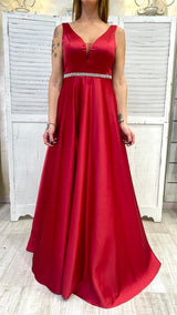 Abito Princess in Raso Rosso by Via Montenapoleone