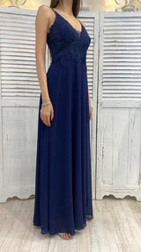 Abito Blu con Corpetto in Pizzo by ViaMonteNapoleone