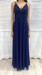 Abito Blu con Corpetto in Pizzo by ViaMonteNapoleone