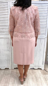 Tubino Curvy Rosa con Giacchino by Solo Gioie