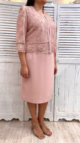 Tubino Curvy Rosa con Giacchino by Solo Gioie